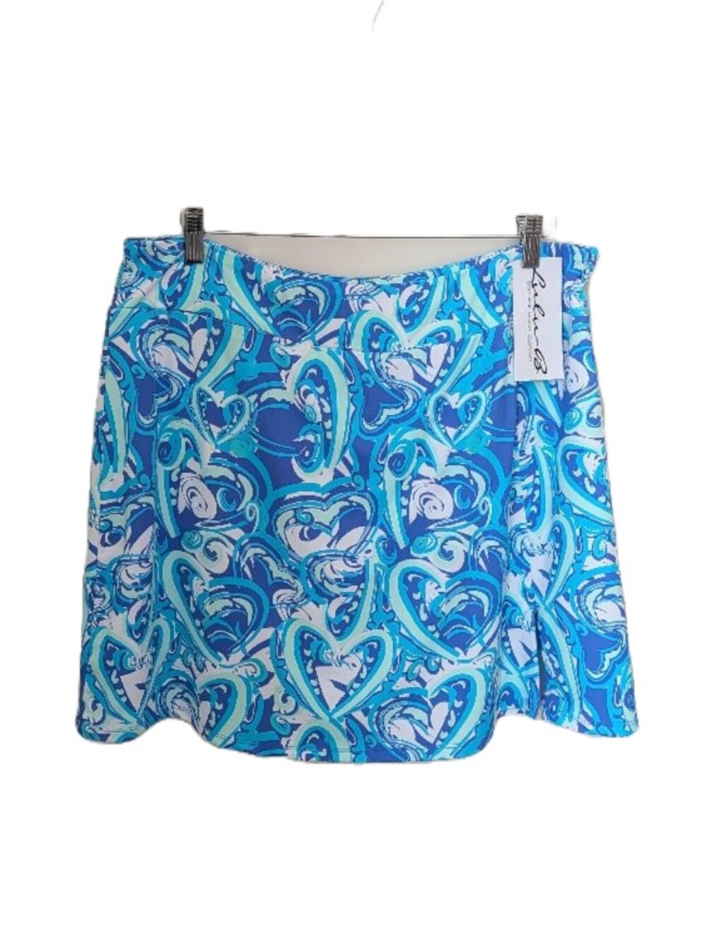 Lulu B Skort Blue Hearts Activewear UPF 50+ Size XL NWT
